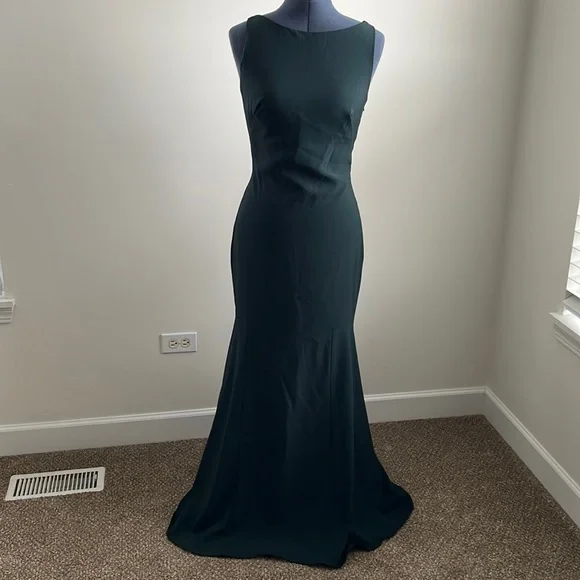 Theia | Dresses | Hunter Green Bianca Theia Bridesmaid Dress | Poshmark